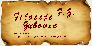 Filotije Zubović vizit kartica